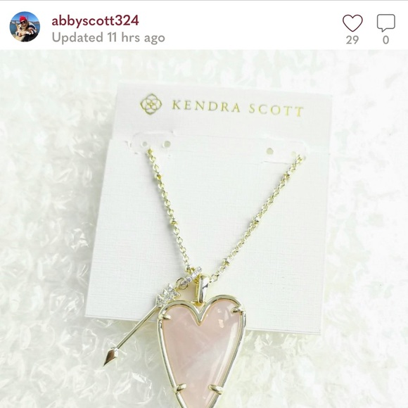 KENDRA SCOTT Ansley Heart Pendant Necklace In Rose Quartz - Picture 16 of 16